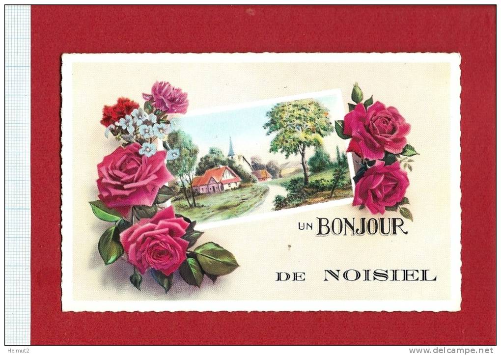 AV387 NOISIEL (77 Seine-et-M) Un Bonjour De .. - Roses Village église (voir Détails 2scan) écrite Ed. HAMEL Paris N° 131 - Noisiel