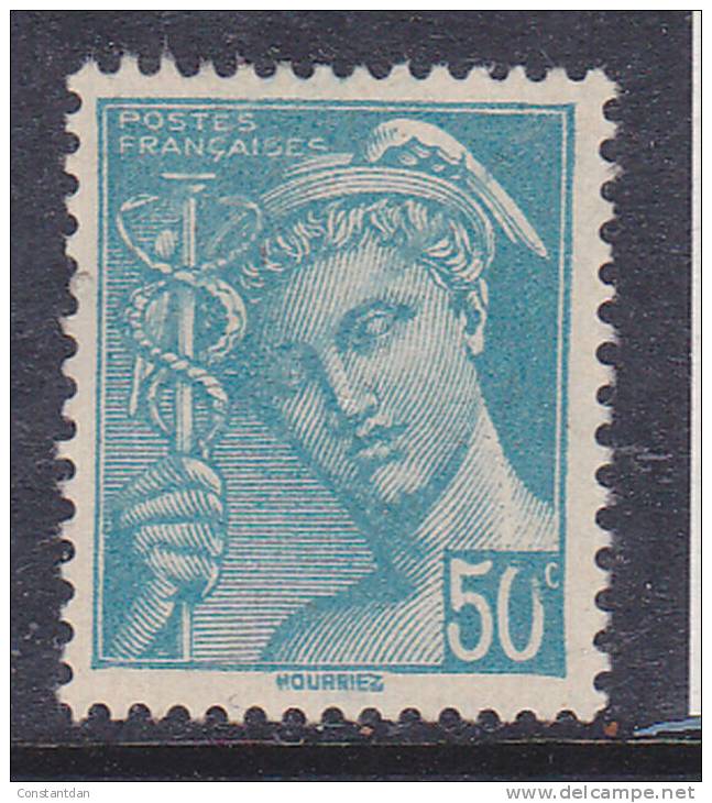 FRANCE  N° 538 50C TURQUOISE TYPE MERCURE 0 CASSE NEUF SANS CHARNIERE - Unused Stamps