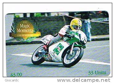 ISLE OF MAN - MANX TELECOM CHIP - COLLECTOR C55 2001 - MAGIC MOMENTS 1993: JOEY DUNLOP OBE - USED- CODE IOM28 - RIF.7772 - Motorbikes