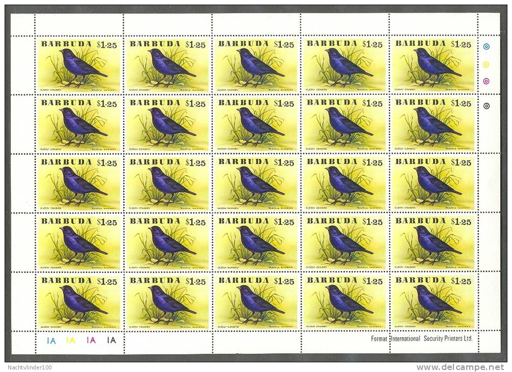 Mkt001c VOGELS PURPERHOEN STERN BIRDS TERN VÖGEL AVES BARBUDA 1976 PF/MNH  ** IN PRIJS VERLAAGD, PRICE REDUCED** - Collections, Lots & Series