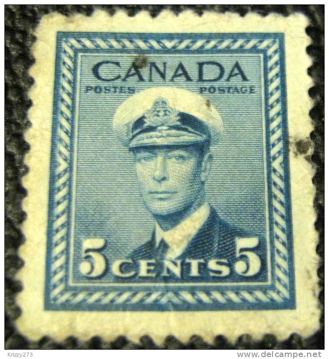 Canada 1942 War Effort King George VI 5c - Used - Usati