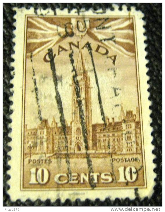 Canada 1942 War Effort Parliament Buildings 10c - Used - Oblitérés