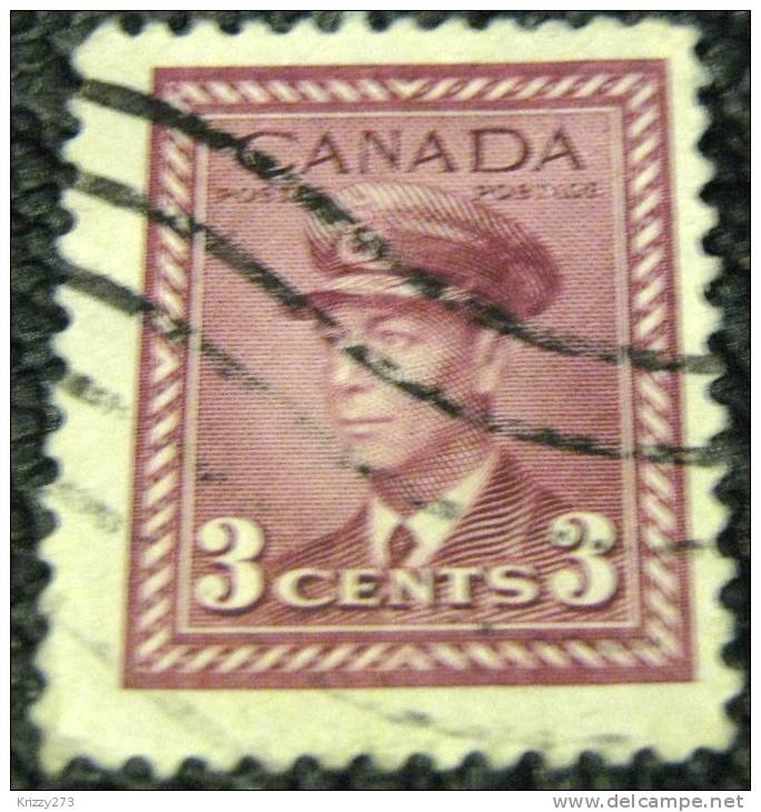 Canada 1942 War Effort King George VI 3c - Used - Oblitérés