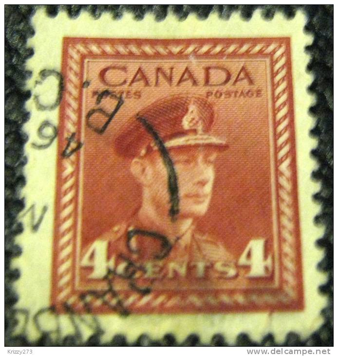 Canada 1942 War Effort King George VI 4c - Used - Usati