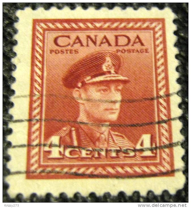 Canada 1942 War Effort King George VI 4c - Used - Usati