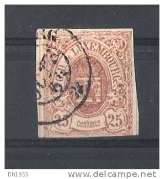 25c ARMOIRIES LUXEMBOURG 1859-1863 No.8   (o) ......................................................... - 1859-1880 Armoiries