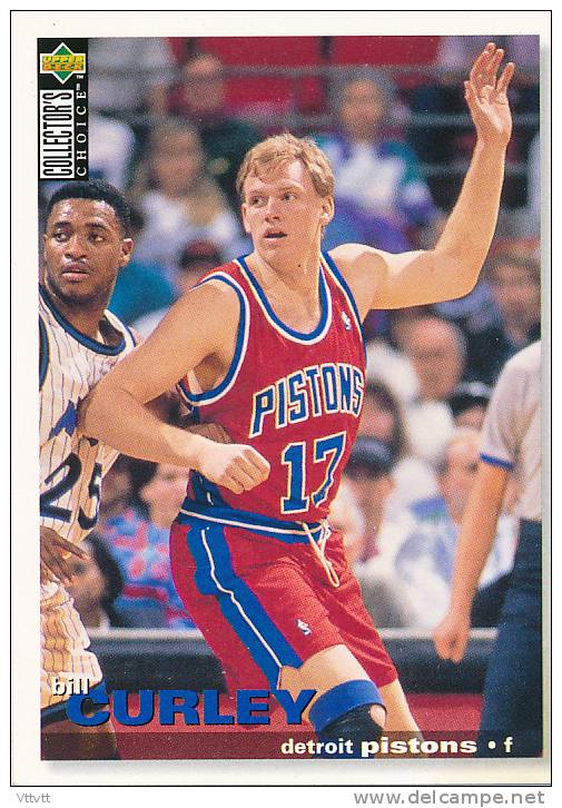 Basket NBA (1995), BILL CURLEY, PISTONS, Collector´s Choice (n° 46), Upper Deck, Trading Cards... - 1990-1999