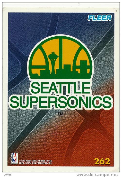 Basket NBA, Fleer 1995, SEATTLE SUPERSONICS (n° 262) - 1990-1999