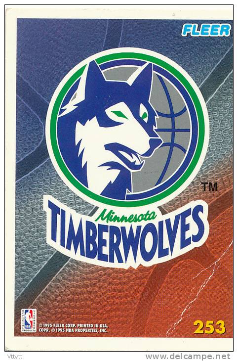 Basket NBA, Fleer 1995, MINNESOTA TIMBERWOLVES (n° 253) Loup - 1990-1999