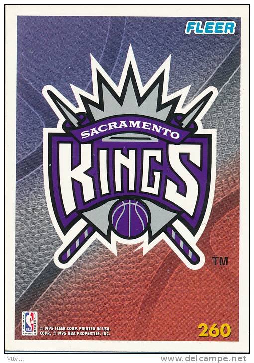 Basket NBA, Fleer 1995, SACRAMENTO KINGS (n° 260) - 1990-1999