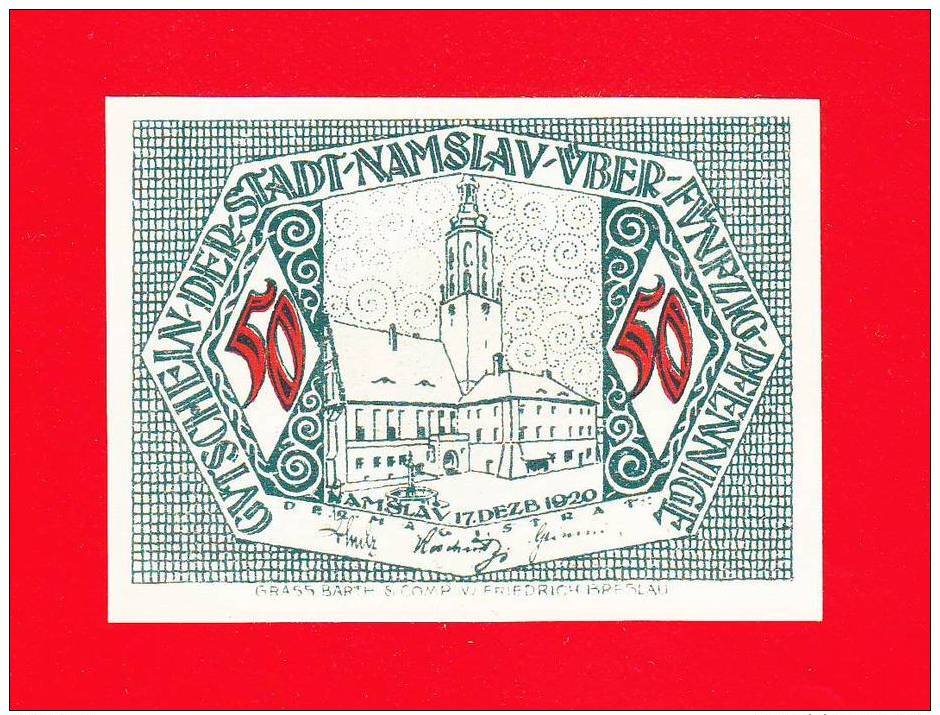 Namslau, Schlesien,Namys&#322;ów, Polen, Notgeld,  50 Pfennig, 1920 - [11] Emissions Locales