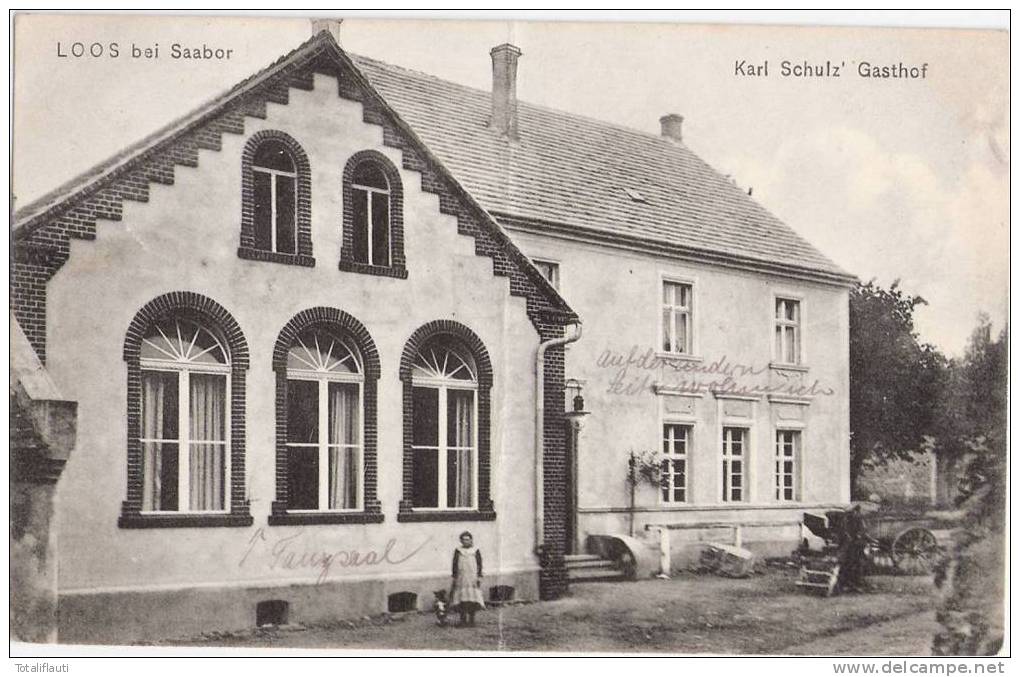 Loos Bei Saabor &#321;az Karl Schulz Gasthof Belebt Zabór30.7.1918 Gelaufen - Neumark