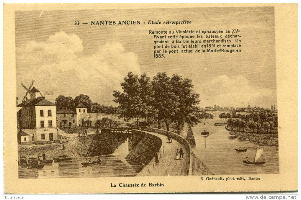 CPSM NANTES ANCIEN ETUDE RETROSPECTIVE LA CHAUSSEE DE BARBIN - Nantes