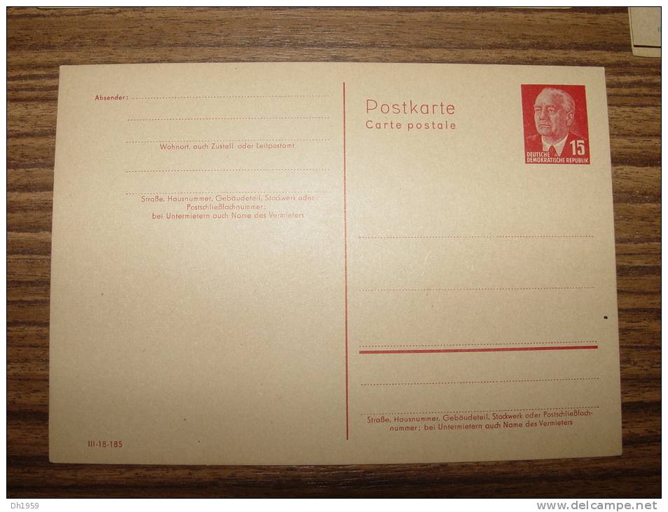 LOT ENTIERS POSTAUX  GANZSACHE STATIONERY Mit ANTWORT KARTE REPONSE  DDR ALLEMAGNE ORIENTALE WILHELM PIECK - Postcards - Mint