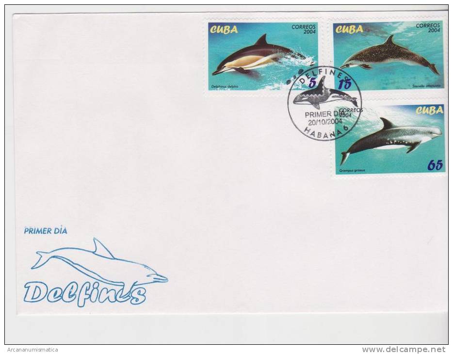 CUBA   FDC Sobre De Primer Día De Circulación  "DELFINES - DOLPHINS"  S-1024 - Dauphins