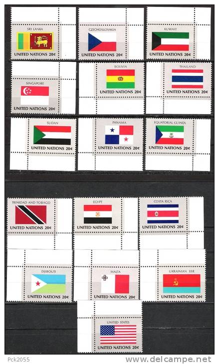 UNO New York 1981 MiNr.373-388   ** Postfrisch Flaggen Der UNO Mitgliedsstaaten ( D 833 )NP - Neufs