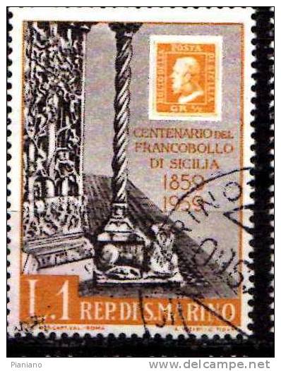 PIA -  SAN  MARINO  - 1959 : Centenario Dei Francobolli Di Sicilia -  (SAS  503-09 + A131) - Gebraucht