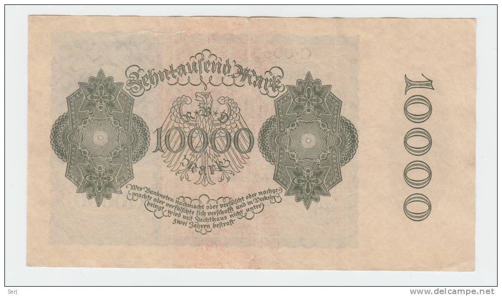 Germany 10000 Mark 1922 (180x100) VF++ P 72 - 10000 Mark