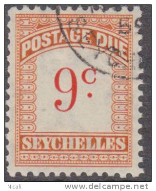SEYCHELLES 1951 9c Postage Due SG D4 FU XG166 - Seychellen (...-1976)