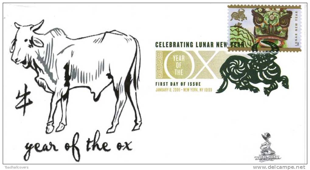 Lunar New Year, Year Of The Ox FDC, From Toad Hall Covers! - 2001-2010