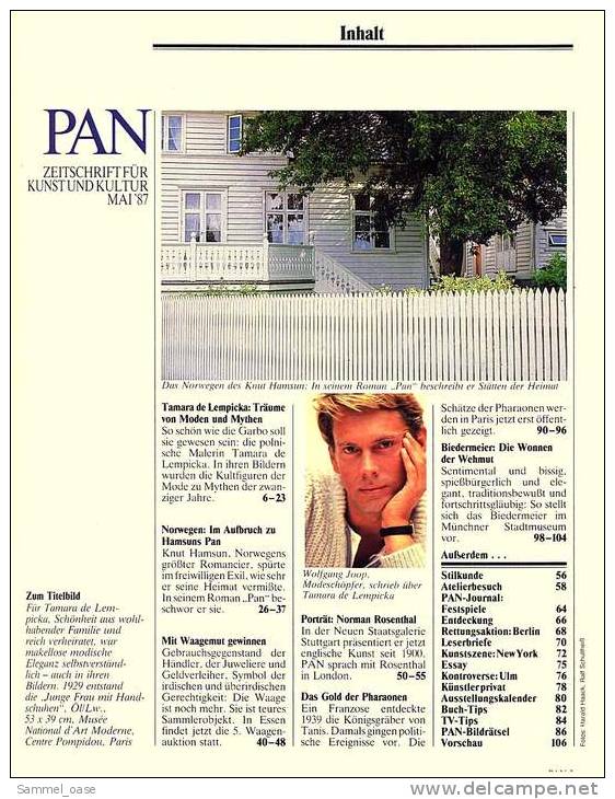 PAN Zeitschrift  -  Kunst Kultur   5 / 1987  -  Paris : Das Gold Der Pharaonen - Biedermeier : Die Wonnen Der Wehmut - Autres & Non Classés