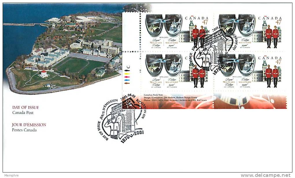 2001   Royal Military College   Sc 1906  Plate Block Of 4 - 2001-2010