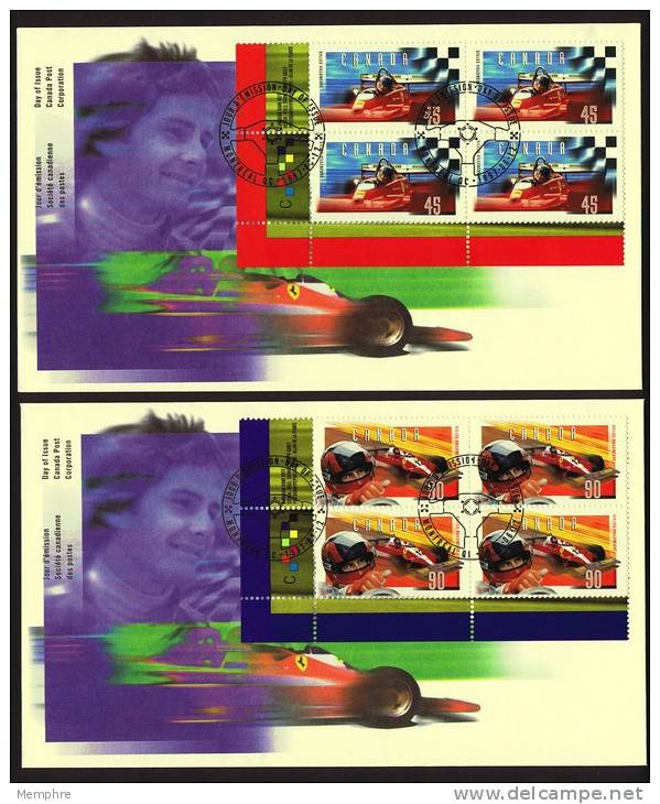 1997  Gilles Villeneuve Formula 1 Driver  Sc 1647-8  Plate Blocks Of 4 - 1991-2000