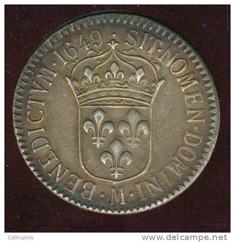 Jeton écu De France 1649 , Argent ? ; - Profesionales / De Sociedad