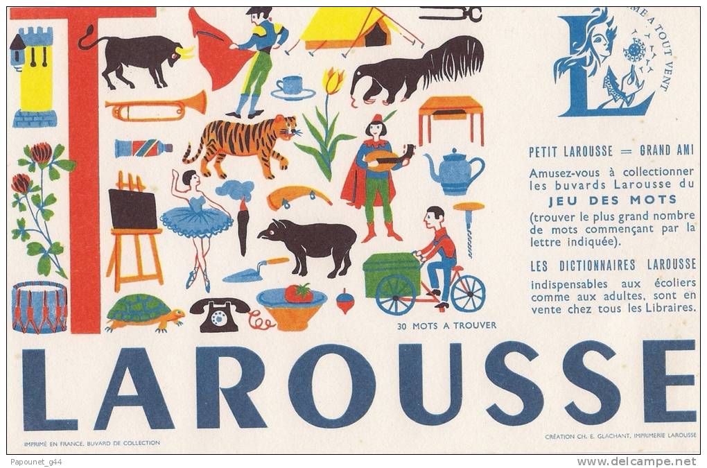 Buvard  Petit Larousse  Lettre T De L´Alphabet - Other & Unclassified