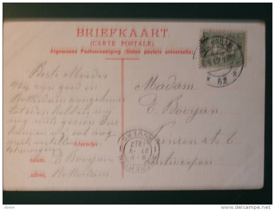 A1369   POSTKAART ROTTERDAM  MET TRAM  AFST  1921 NAAR  BELG - Briefe U. Dokumente