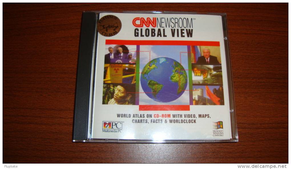 CNN NewsRoom Global View World Atlas With Video Maps Chart Facts And Worldclock Sur Cd-Rom - Encyclopaedia