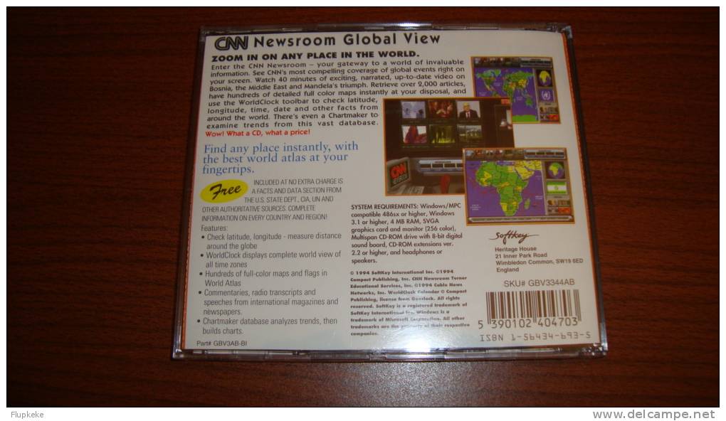 CNN NewsRoom Global View World Atlas With Video Maps Chart Facts And Worldclock Sur Cd-Rom - Encyclopaedia