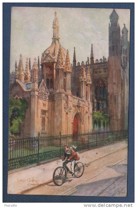 CAMBRIDGESHIRE - CP ILLUSTRATOR F. FINNEMORE - KING'S COLLEGE CAMBRIDGE - BICYCLE - RAPHAEL TUCK & SONS OILETTE 2713 - Cambridge