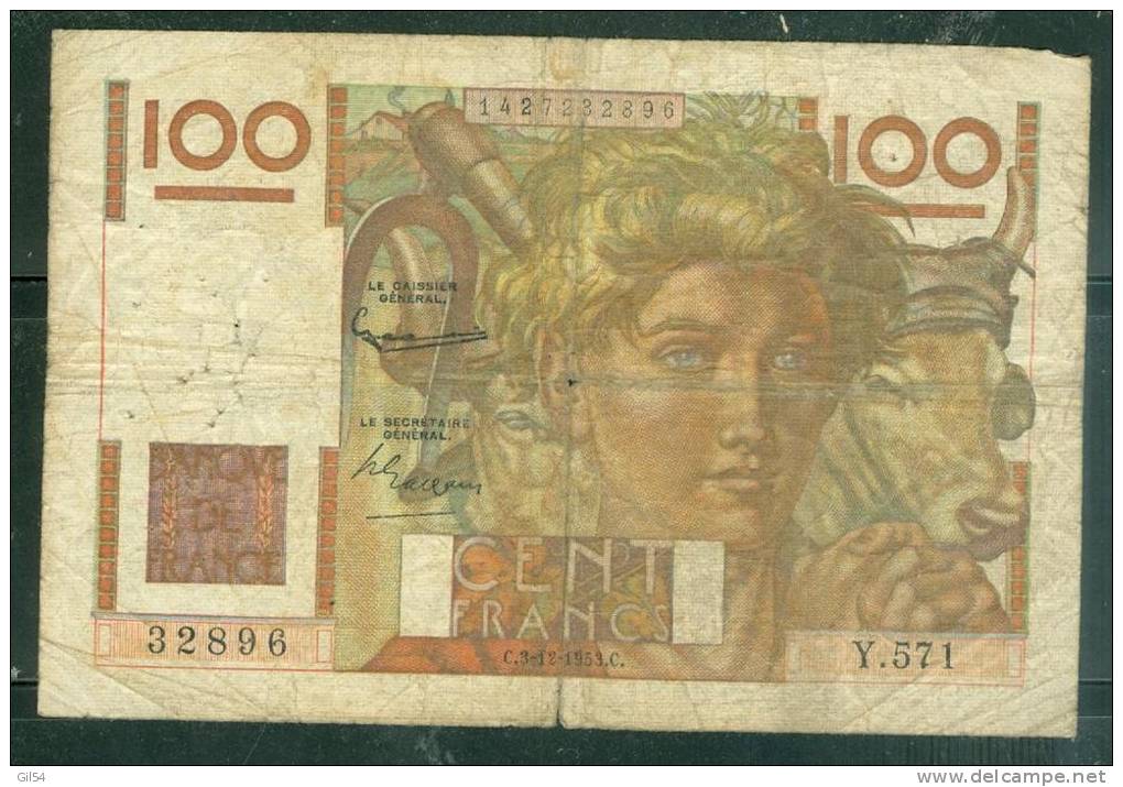 100 Francs Jeunes Paysans Defectueux Voir Scan - Ah6401 - 100 F 1945-1954 ''Jeune Paysan''