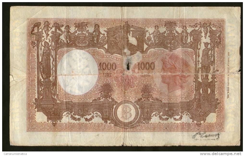 ITALIA - 1000 Lire Grande M - REPUBBLICA SOCIALE (Decr. 01/08/1944) - NC - 1000 Lire