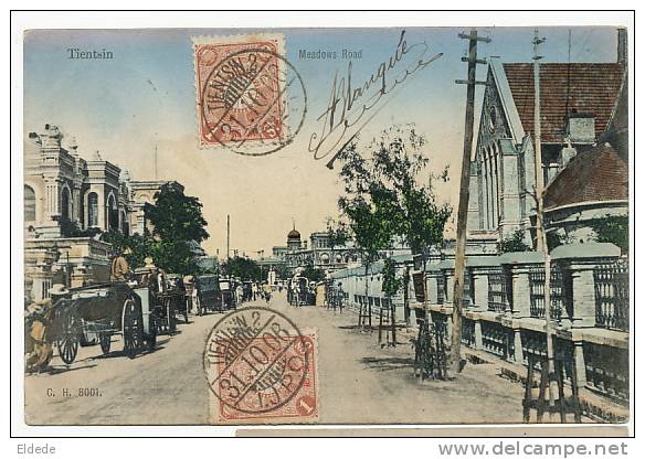 Tientsin   Meadows Road Japanese Stamps Colored C. H. 8001 1906 - Chine