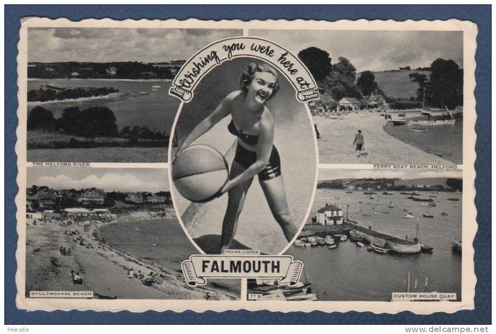 CORNWALL - CP WISHING YOU WERE HERE AT FALMOUTH - 1958 - Falmouth