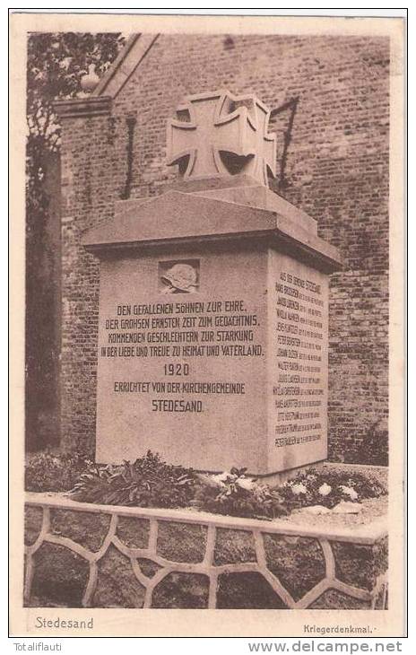 Stedesand Kriegerdenkmal Amt Niebüll 1920 Südtondern Werbung M C Nissen Tabak Tee Versandhaus - Flensburg