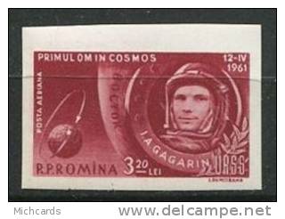 ROUMANIE 1961 - Aviation Pilote Gagarine Dans Sa Cabine - Neuf Non Dentele Sans Charniere (Yvert A143) - Unused Stamps