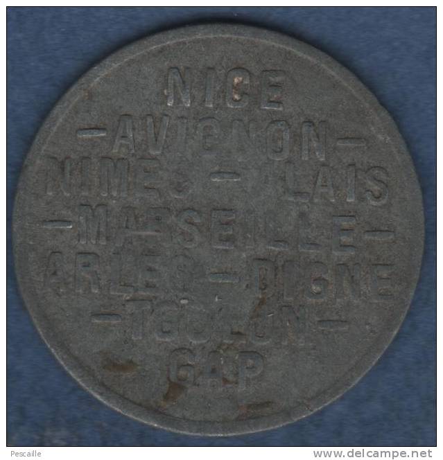 JETON CHAMBRES DE COMMERCE REGION PROVENCALE 1918 - 5c - NICE AVIGNON NIMES ALAIS MARSEILLE ARLES DIGNE TOULON GAP - Monétaires / De Nécessité