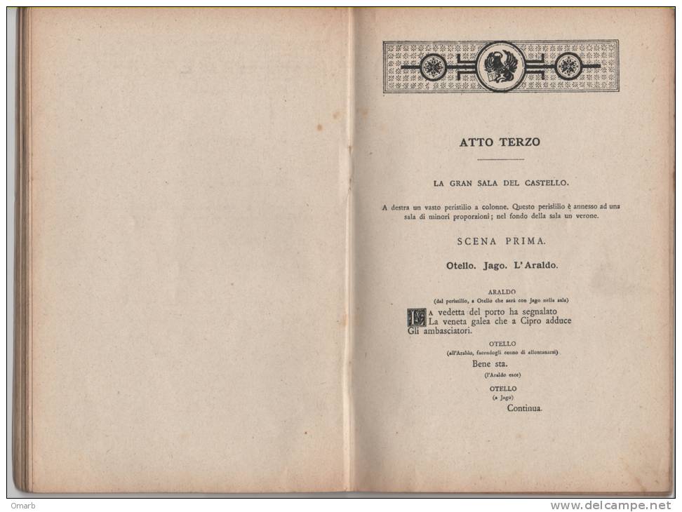 Lib071 Otello, Dramma Lirico, Arrigo Boito, Musiche Giuseppe Verdi, Edizioni Ricordi, Opera, Teatro, Theatre, Vintage - Théâtre