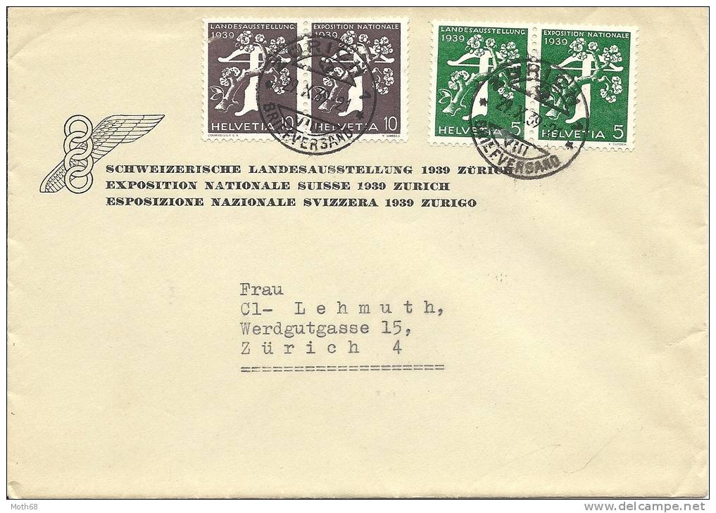 1939 Landi Brief Mit Z25d Und Z26d Mit Inhalt Orginalpapier - Se-Tenant