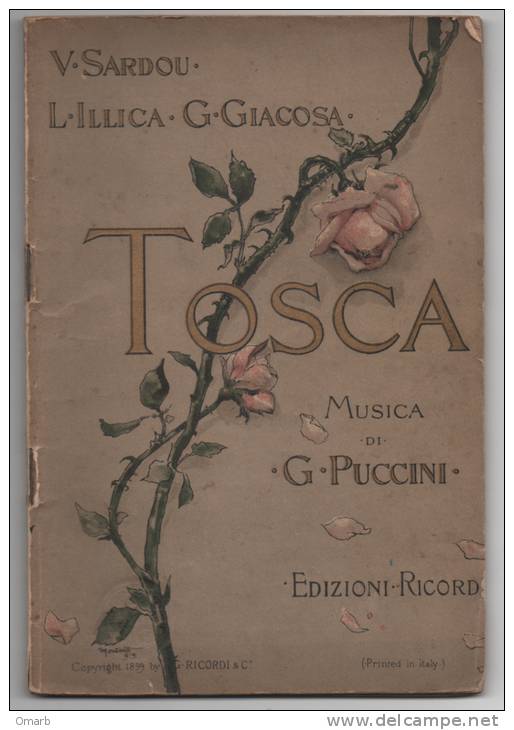 Lib078 Tosca, Melodramma In 3 Atti, Giacosa, Musiche Puccini, Edizioni Ricordi, Opera, Teatro, Theatre, 1915 - Théâtre