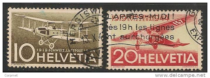 SWITZERLAND - AIR MAIL  - 1944  Yvert # A36/37 - USED - Gebruikt