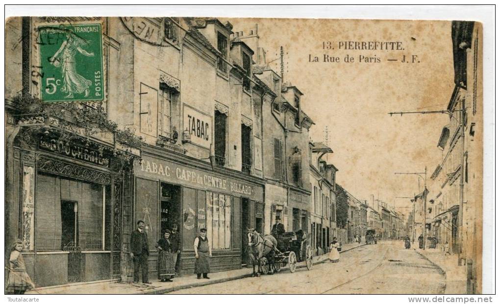 CPA 93 PIERREFITTE LA RUE DE PARIS 1913 - Pierrefitte Sur Seine