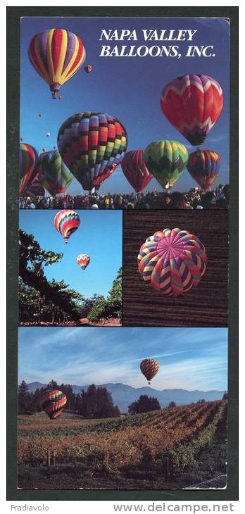Napa Valley USA - Ballons Dirigeables - CP Publicitaire Grand Format - Globos