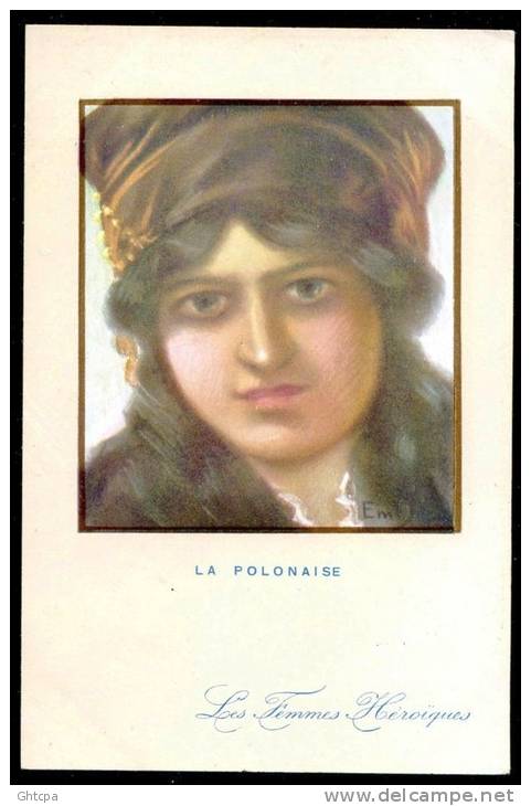 CPA. GUERRE 1914-18. Illustration Signée  Em. Dupuis. Série:  Les Femmes Héroïques. LA POLONAISE. - Dupuis, Emile