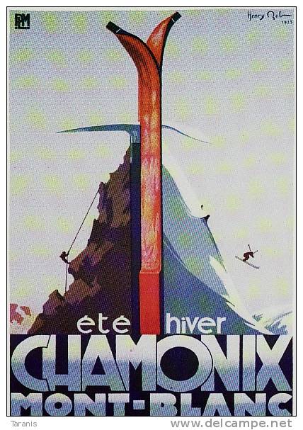 CHAMONIX - Mont Blanc - HAUTE-SAVOIE, TOURISME, RAIL, CHEMIN DE FER PLM, SPORT, SKI, REB -  CPM - Advertising