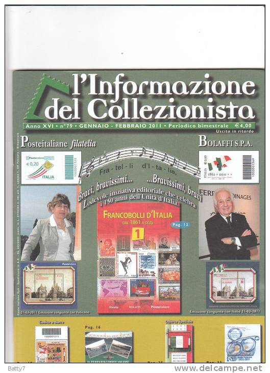 L´INFORMAZIONE DEL COLLEZIONISTA - GENNAIO FEBBRAIO 2011  - CONDIZIONI PERFETTE - Italian (from 1941)