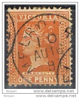 Lote 5 Sellos 1 Penny VICTORIA, Fechadores Y Parrillas, Yvert Num 101 º - Used Stamps